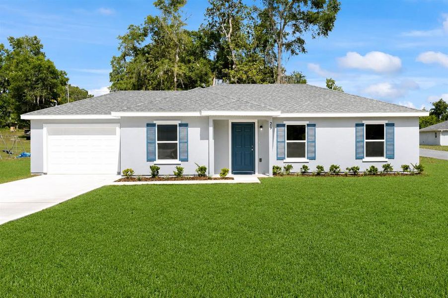 Front exterior of a new home in , Ocala, FL, highlighting curb appeal (Image 17).