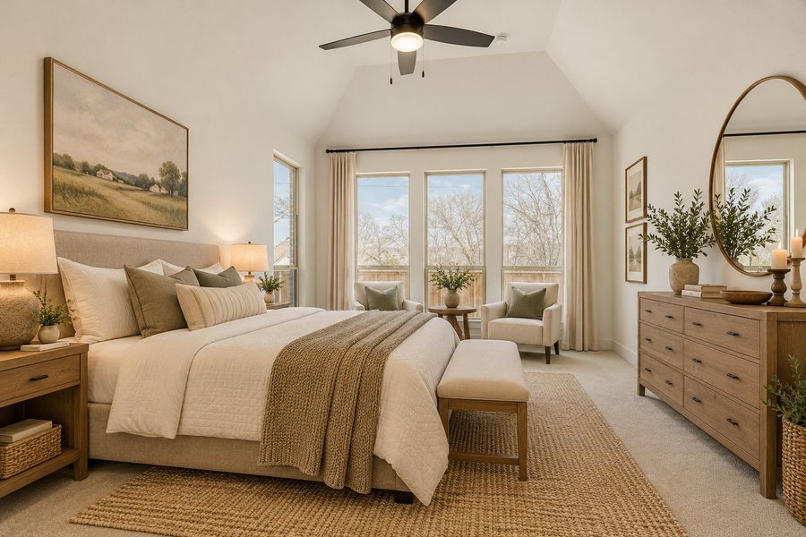 Virtually staged photo - Main Bedroom