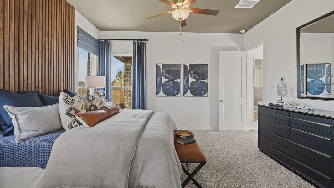 Representative furnished interior of a home built from the Medina by Chesmar Homes in Elyson 50's, Katy (Image 16).