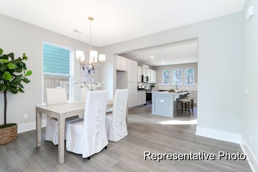 Furnished interior view inside a new home in Homecoming, Ravenel (Image 2).