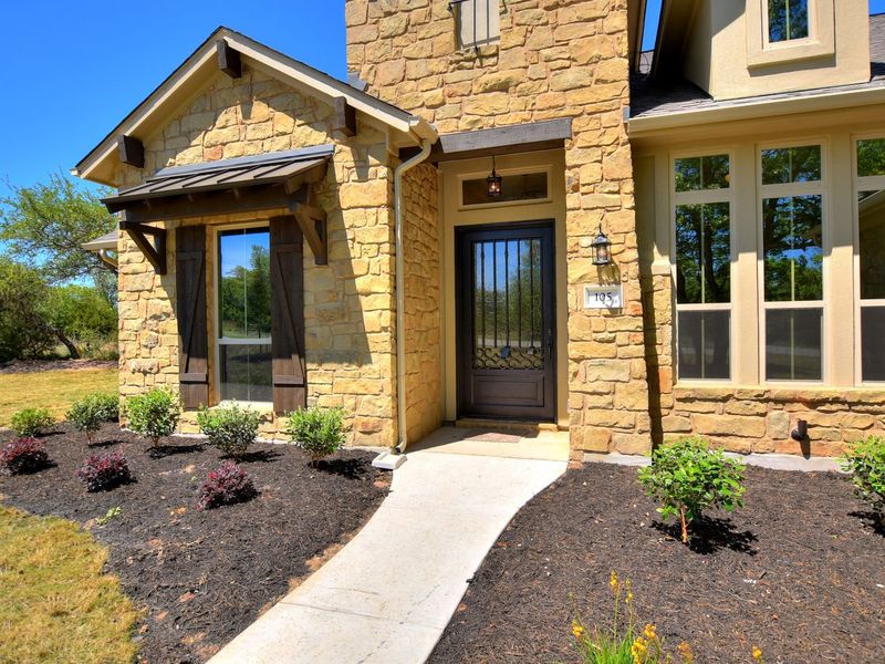 Representative exterior details of a home built from the San Simeon I by Giddens Homes in Clearwater Ranch, Liberty Hill (Image 90).