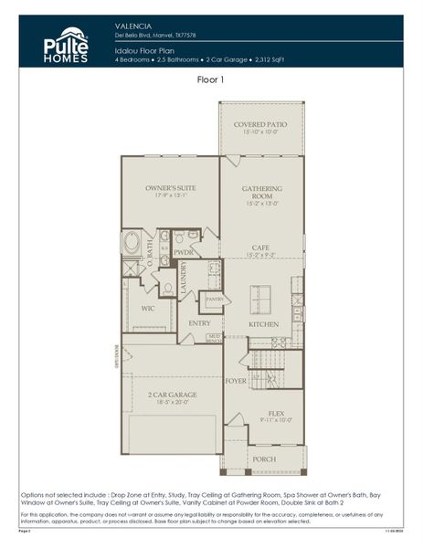 2D floor plan layout of this home in Valencia, Manvel, TX (Image 2). 2D floor plan layout of this home in Valencia, Manvel, TX (Image 2).