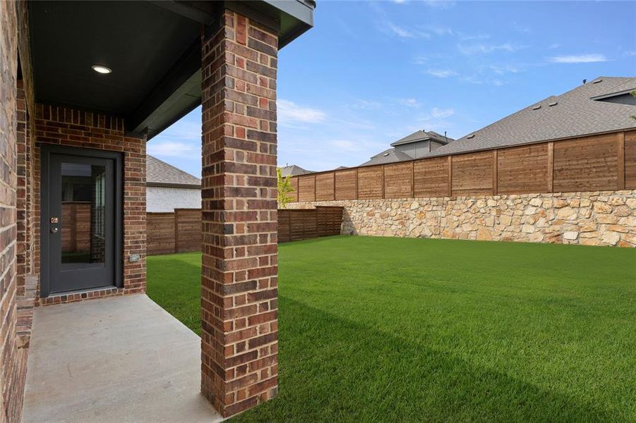Exterior details and patio area of a home in Solterra, Mesquite (Image 21).