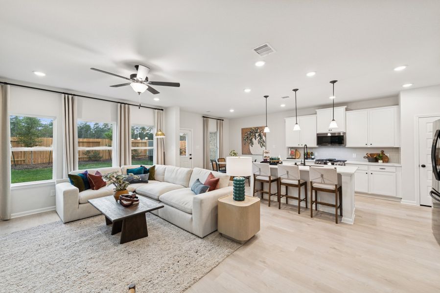 The Princeton II- Family Room and Kitchen