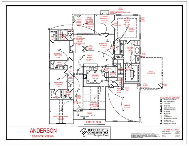 2D floor plan layout of this home in Mill Farms, Peachtree City, GA (Image 3).