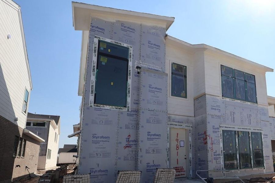 Front exterior of a new home in Easthaven at Bridgeland Central - Horizon Collection, Cypress, TX, highlighting curb appeal (Image 1).