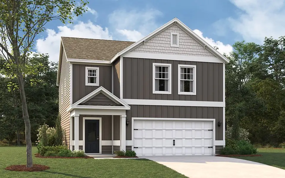 Representative exterior photo of a completed home built from the Edmon by D.R. Horton in Hillcrest Landing, McDonald, TN (Image 2).