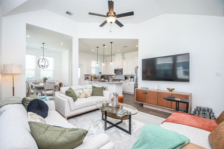 Furnished interior view inside a new home in Bridgeland 45's, Cypress (Image 14). Furnished interior view inside a new home in Bridgeland 45's, Cypress (Image 14).