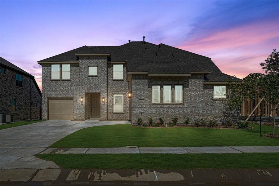 Front exterior of a new home in Sunset Ridge, Alvarado, TX, highlighting curb appeal (Image 24).