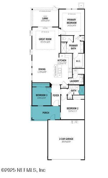 2D floor plan layout of this home in RiverTown - WaterSong, St. Johns, FL (Image 3).