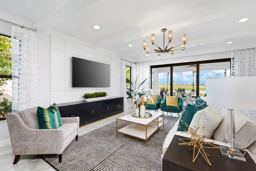 Representative furnished interior of a home built from the Tribeca by GL Homes in Valencia Parc at Riverland, Port St. Lucie (Image 11).