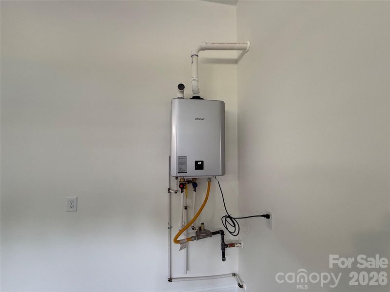 ... and tankless water heater that takes up little space!