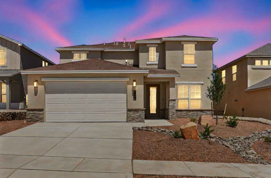 Front exterior of a home in the Desert Springs | Enchanted Series community, located in El Paso, TX (Image 13).