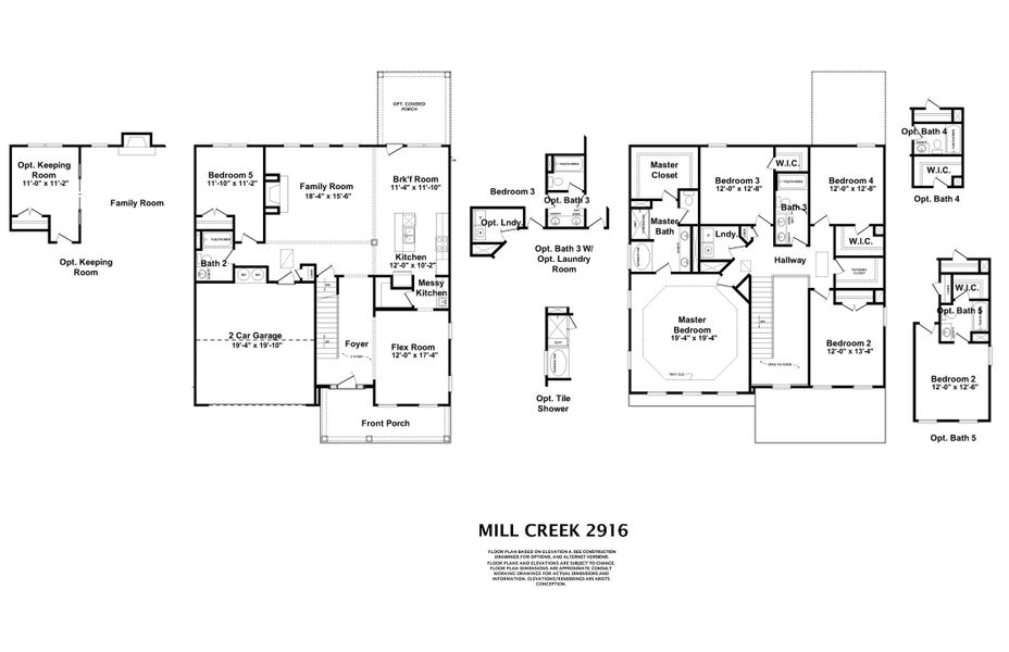 2D floor plan layout for the Mill Creek by Ivey Homes in Windsor, North Augusta, SC (Image 3).