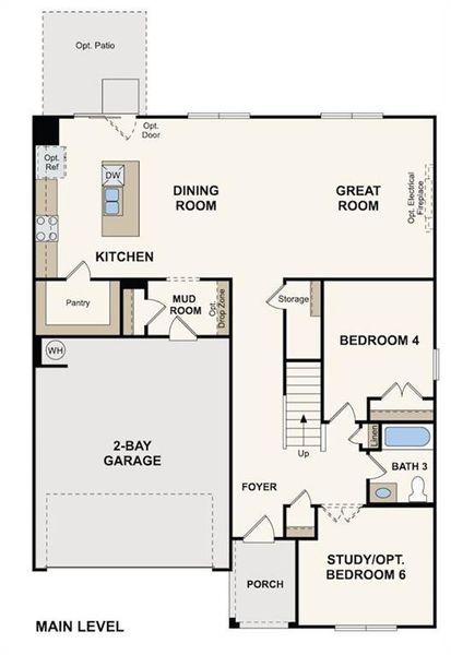 2D floor plan layout of this home in Reserve at Gum Springs, Jefferson, GA (Image 2). 2D floor plan layout of this home in Reserve at Gum Springs, Jefferson, GA (Image 2).