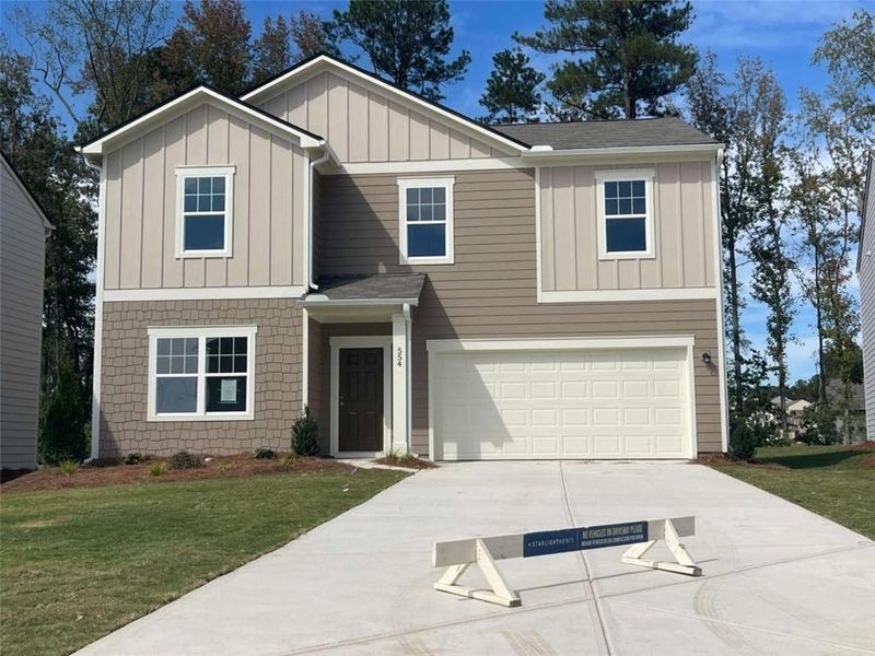Front exterior of a new home in Casteel, Bethlehem, GA, highlighting curb appeal (Image 1).