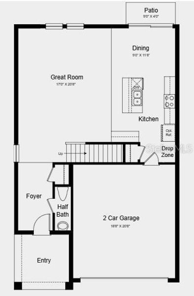 2D floor plan layout of this home in Palm Wind, Hudson, FL (Image 4).