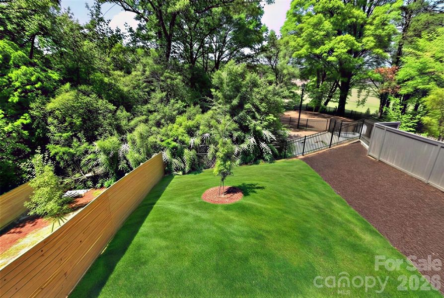 Backyard virtually enhanced for effect.