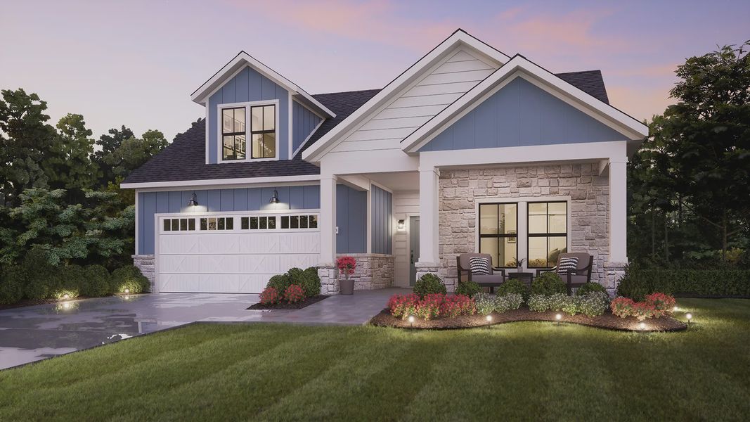 Representative exterior photo of a completed home built from the Portico by Epcon Communities in The Courtyards at Franklin Road, Murfreesboro, TN (Image 29).