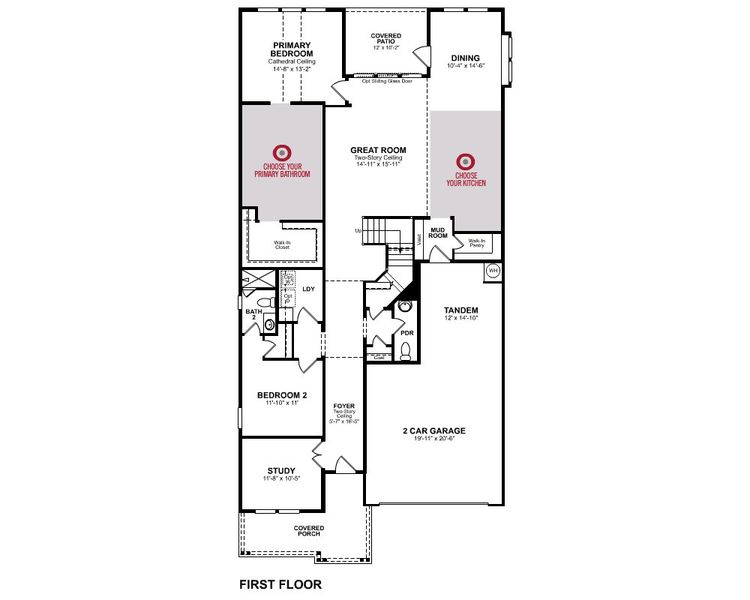 2D floor plan layout for the Summerfield by Beazer Homes in Amira, Tomball, TX (Image 4).