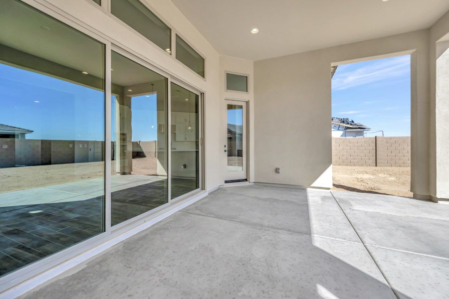 Exterior details and patio area of a home in The Ridge at Victory, Buckeye (Image 4).