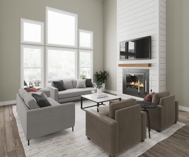 Representative furnished interior of a home built from the Finley by Fischer Homes in Twin Lakes, Hoschton (Image 4).