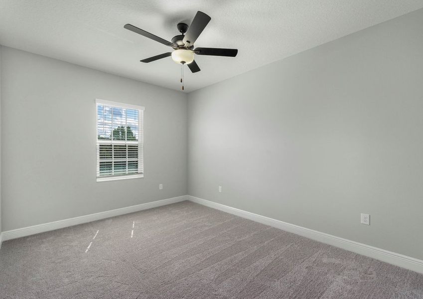 Each secondary bedroom includes large windows and ceiling fans!