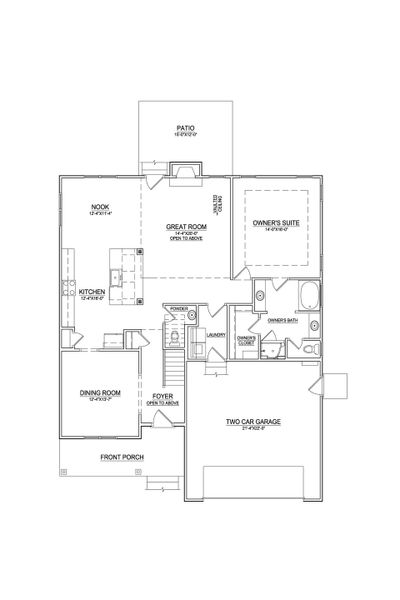 2D floor plan layout of this home in Arbor Hills South II, Greenville, NC (Image 5).
