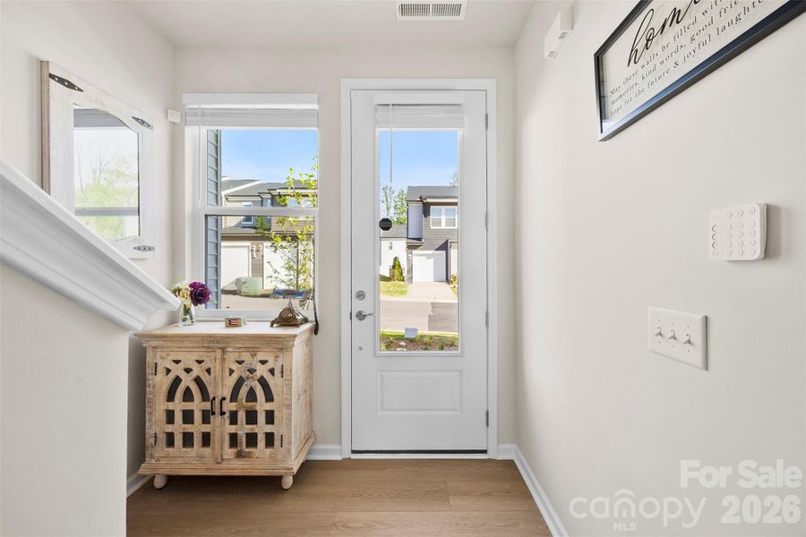 Front door and foyer entrance from inside