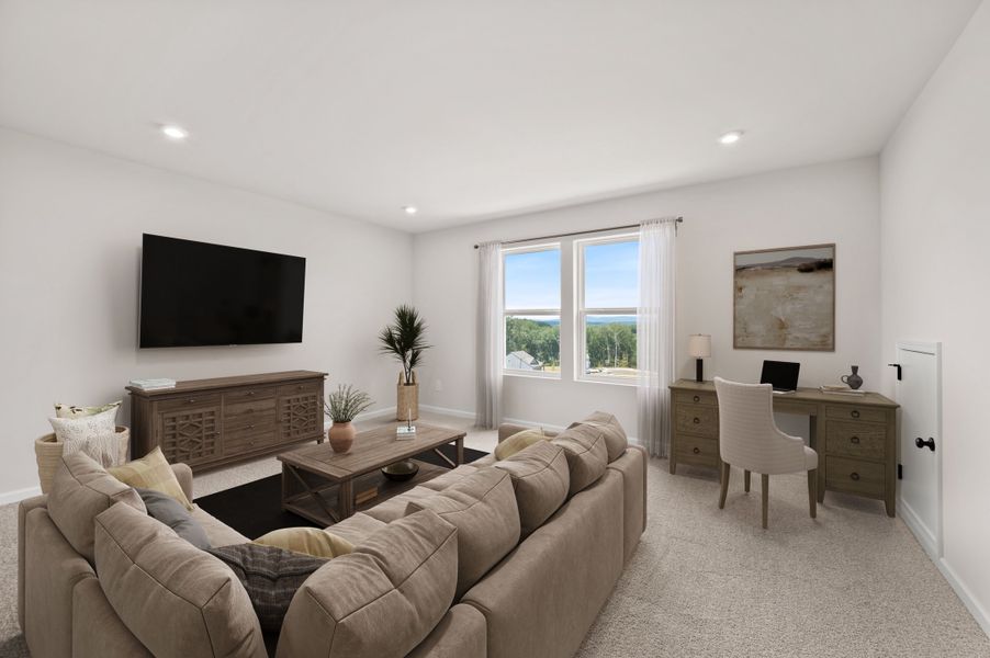 Representative furnished interior of a home built from the Brookwood by Beazer Homes in Cambridge at Steels Bridge, Canton (Image 11).