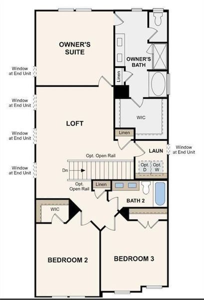2D floor plan layout of this home in Magnolia Square, Austell, GA (Image 4).