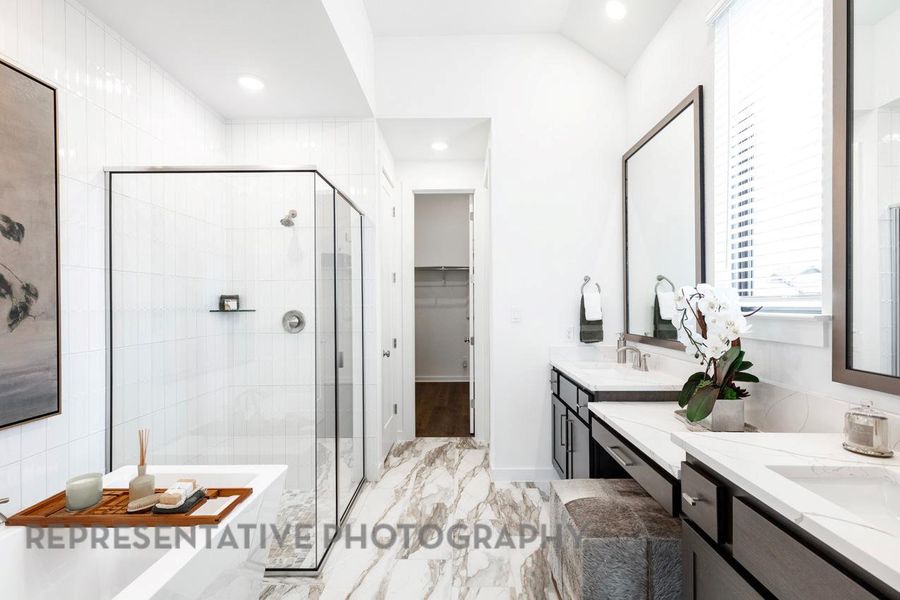 Furnished interior view inside a new home in 6 Creeks at Waterridge: 60ft. lots, Kyle (Image 13).