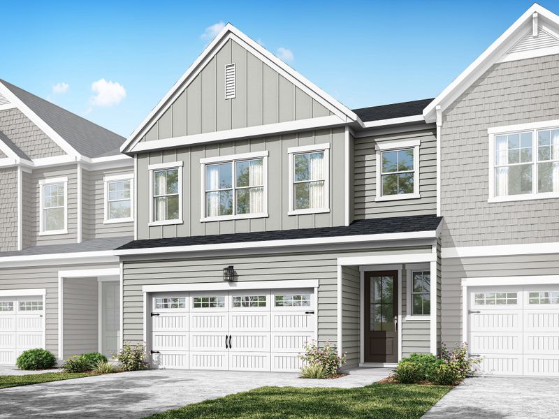 Representative exterior photo of a completed home built from the Silas by Tri Pointe Homes in The Townes at Willow Park, Cary, NC (Image 16).