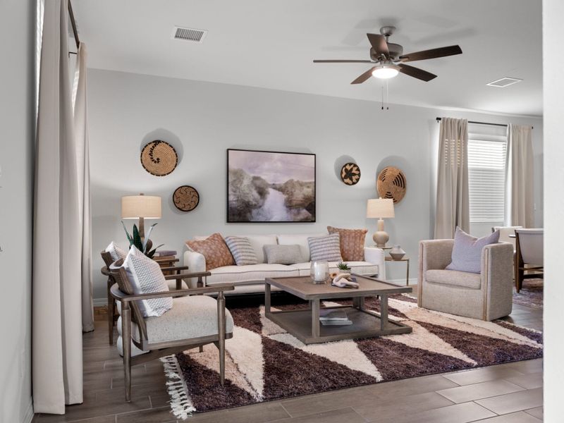 Furnished interior view inside a new home in Desert Breeze, Horizon City (Image 14). Furnished interior view inside a new home in Desert Breeze, Horizon City (Image 14).