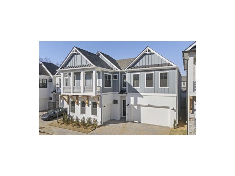 Exterior rendering of this home design in The Village at Towne Lake, Woodstock, GA (Image 3).