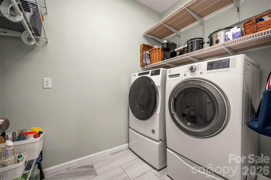 Laundry room just inside garage entry Laundry room just inside garage entry