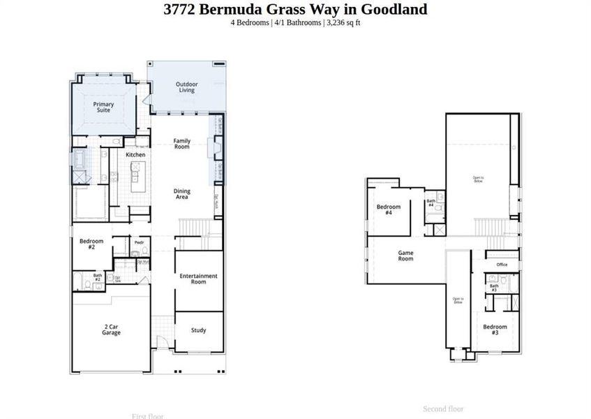 2D floor plan layout of this home in Goodland, Venus, TX (Image 5).