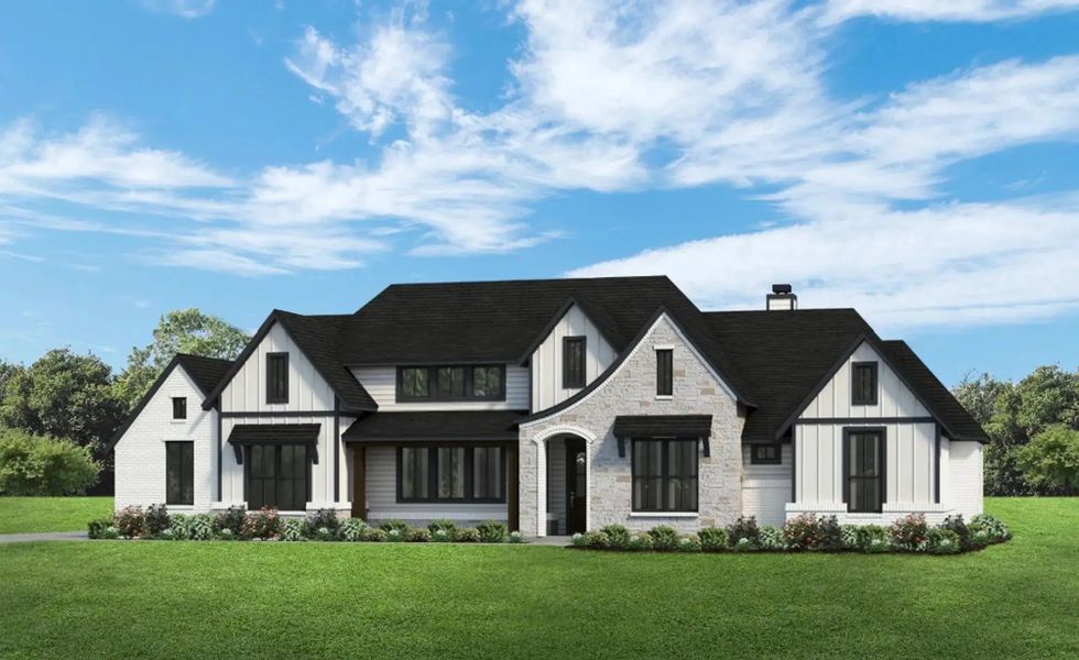 Representative exterior photo of a completed home built from the The Avery by Elmwood Custom Homes in Aledo Heights, Aledo, TX (Image 8).