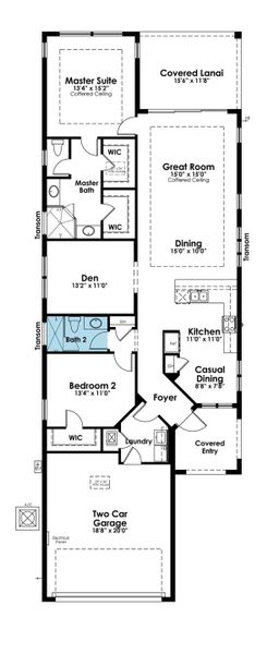 2D floor plan layout of this home in Cresswind Lakewood Ranch, Lakewood Ranch, FL (Image 5).