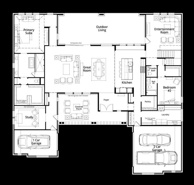 2D floor plan layout for the Briarwood by Highland Homes in Estates at Bristol Valley, Heath, TX (Image 1). 2D floor plan layout for the Briarwood by Highland Homes in Estates at Bristol Valley, Heath, TX (Image 1).