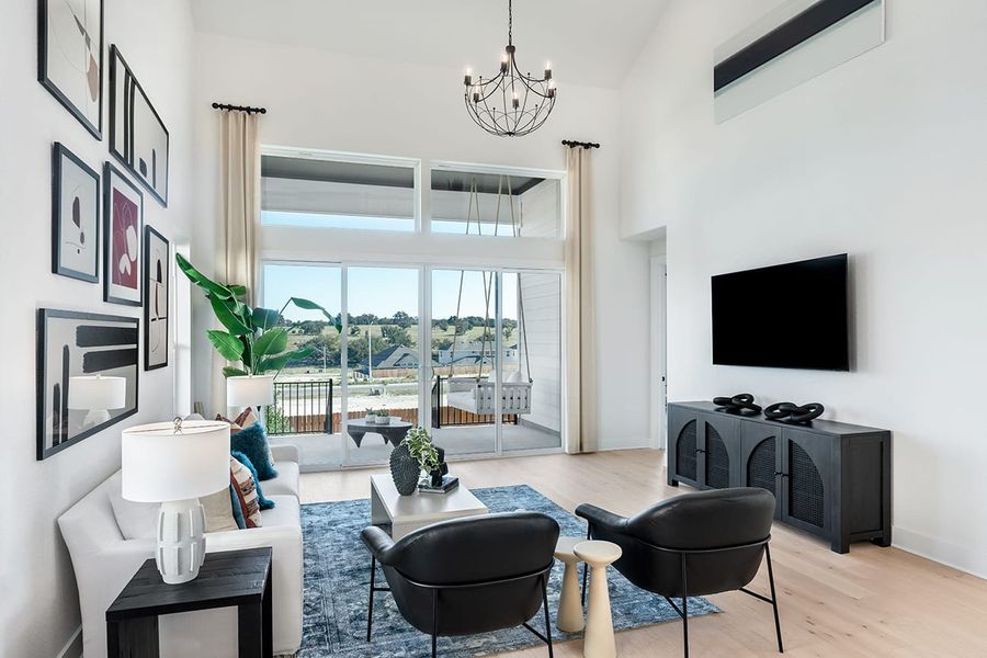 Representative furnished interior of a home built from the Linden by Tri Pointe Homes in Lagos Reserve, Manor (Image 19).