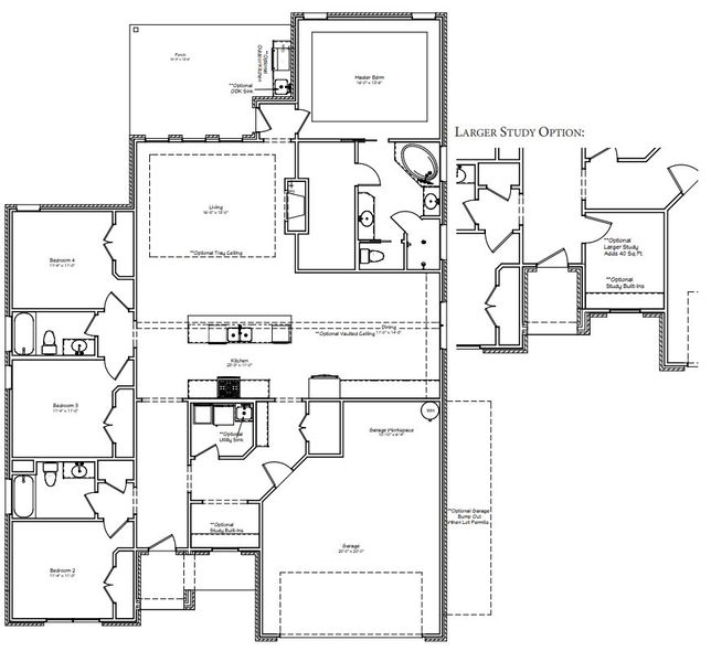 2D floor plan layout for the The Courtney by Reece Homes in Traditions, Bryan, TX (Image 5).
