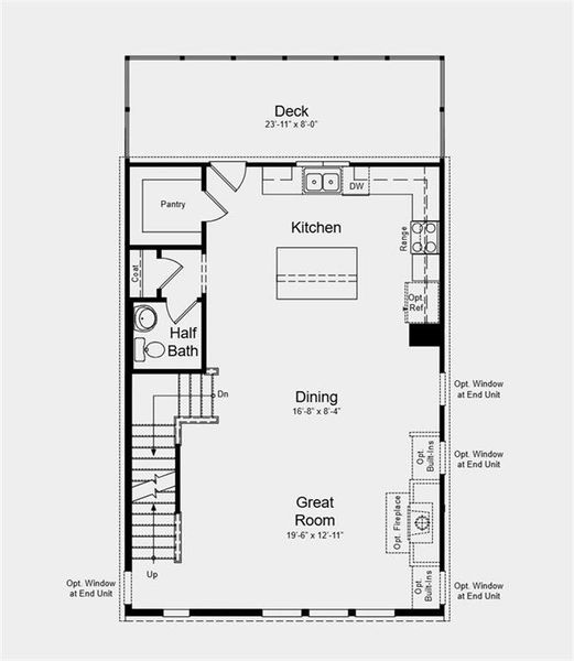 2D floor plan layout of this home in Somerset at Veterans Memorial, Mableton, GA (Image 4).