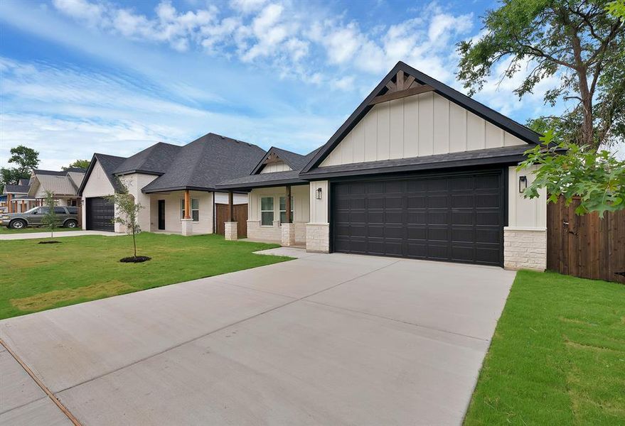 Front exterior of a new home in , Fort Worth, TX, highlighting curb appeal (Image 1). Front exterior of a new home in , Fort Worth, TX, highlighting curb appeal (Image 1).