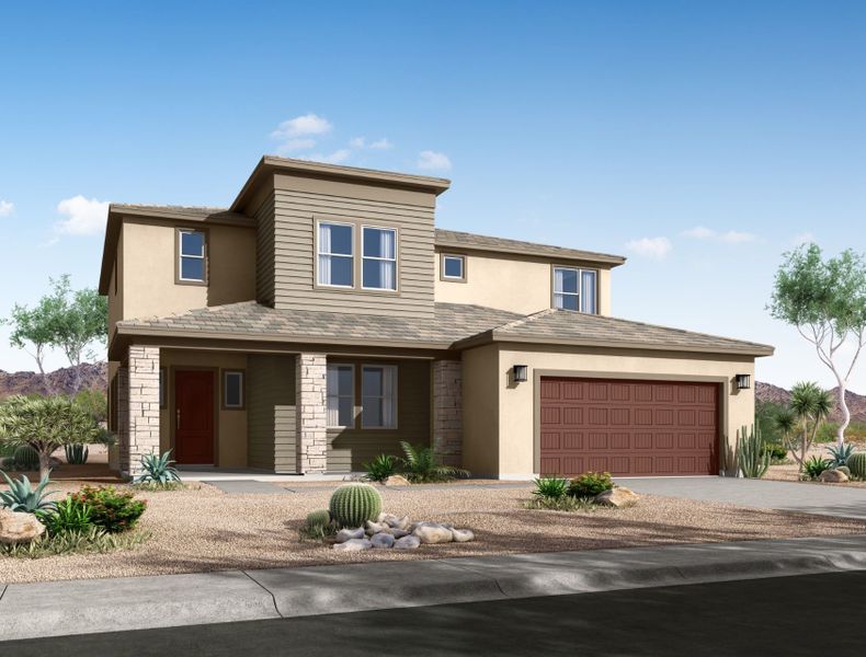 Representative exterior photo of a completed home built from the Sycamore by William Ryan Homes in Silver Cross, San Tan Valley, AZ (Image 1). Representative exterior photo of a completed home built from the Sycamore by William Ryan Homes in Silver Cross, San Tan Valley, AZ (Image 1).