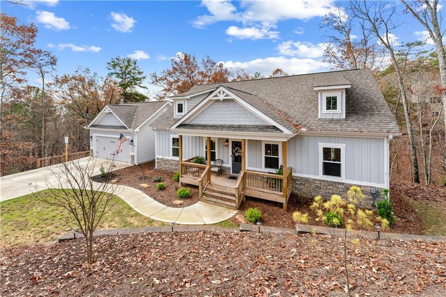 Front exterior of a new home in , Waleska, GA, highlighting curb appeal (Image 21).
