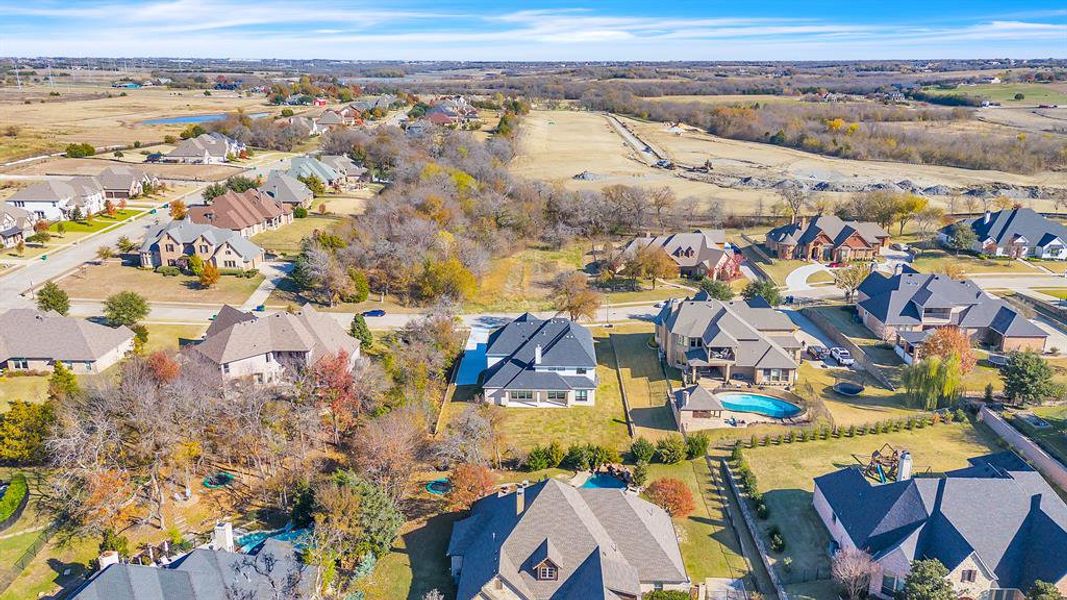 Aerial view of the Falcon Point community in Heath, TX, showing layout and nearby surroundings (Image 13).