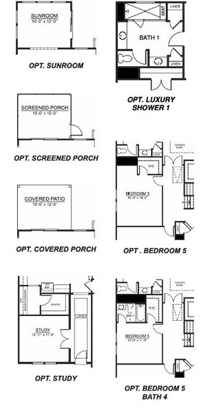 2D floor plan layout for the Hampshire by D.R. Horton in Sycamore Cove, Woodruff, SC (Image 5).