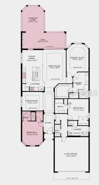 Additional highlights include: a tray ceiling in the great room, primary suite, and dining room, gourmet kitchen, an additional bedroom with an attached full bath, and covered back patio with outdoor kitchen rough-in.