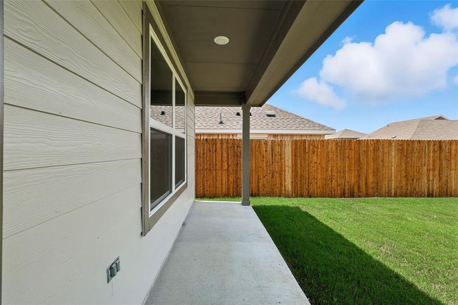 Exterior details and patio area of a home in Simpson Crossing, Princeton (Image 23). Exterior details and patio area of a home in Simpson Crossing, Princeton (Image 23).